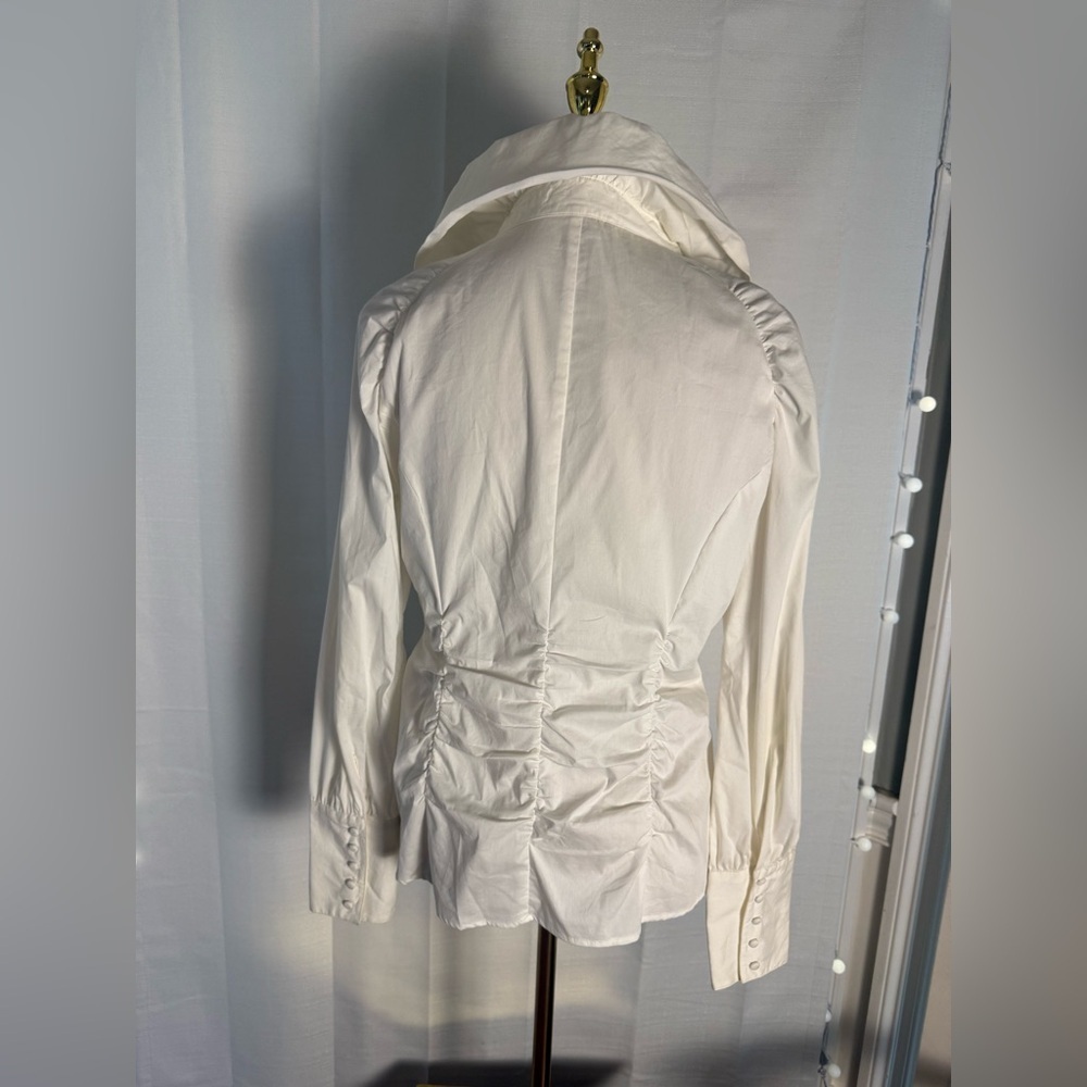 Cache White Ruched Zip Jacket Large (Fits Like Me… - image 7